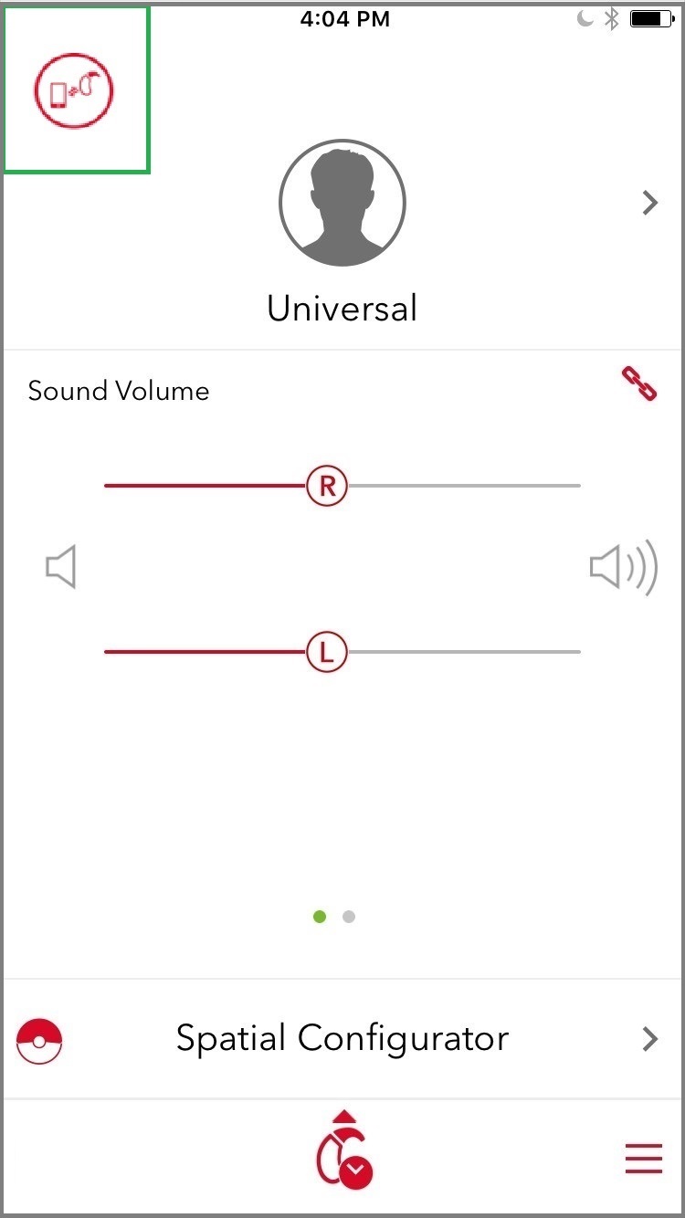 For the app to fully communicate with the hearing aids, a Bluetooth connection needs to be maintained. This means the hearing aids need to be within approximately 10m (30 ft) of the mobile device. If the Bluetooth connection has been lost, most remote control functions are still maintained but the following functions will no longer be available: