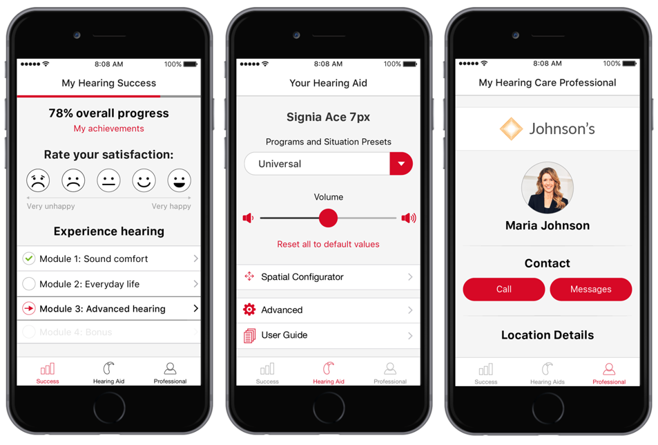 Signia TeleCare is the world’s first telehealth application which connects hearing aid wearers with their hearing care professional (HCP). By enabling remote consultations and hearing aid adjustments during the critical home trial period and beyond, TeleCare helps patients stay satisfied with their new hearing aids even after they leave the office, and helps HCPs save time and differentiate their practice.