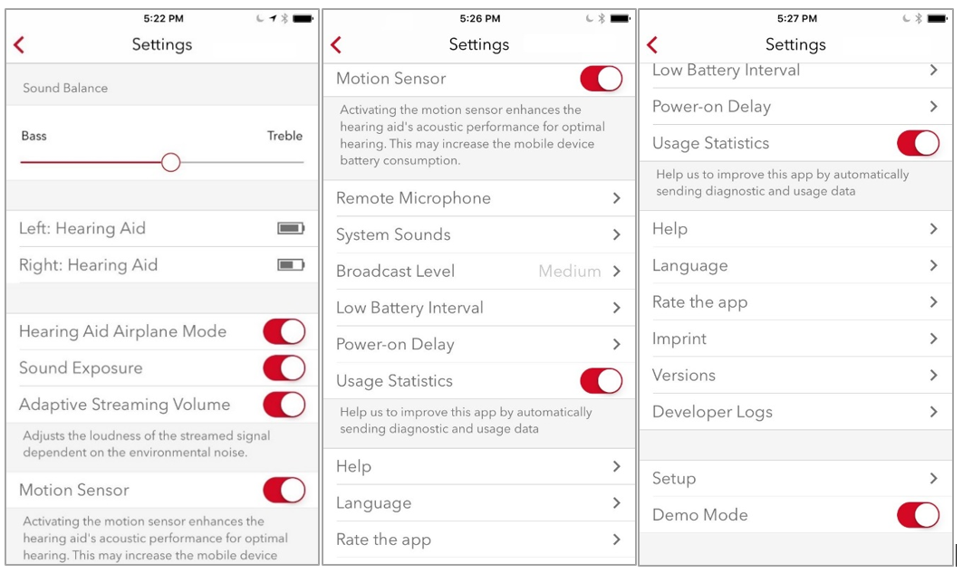 Further controls and settings can be adjusted under the Settings page of the app.