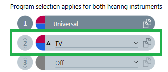 It is possible to stream from a TV without using the myControl app. In this case, the clinician needs to create a separate TV program. To stream from TV, all the wearer needs to do is switch to this program to begin streaming.